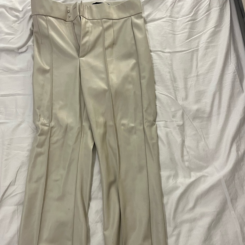 Cream Zara leather pants size S